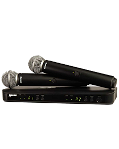 Shure 2 x BLX2SM58 Mic & BLX88 RX Auto Setup Dual Wireless Mic System 614-638MHz