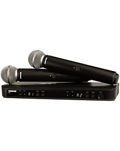 Shure Wireless Dual Handheld System 2 x BLX2SM58 Mic & BLX88 RX Auto Setup 662-686MHz