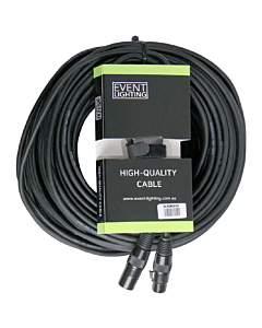 Event lighting XLR3M3F50 3 Pin 50m DMX Cable Black Ring